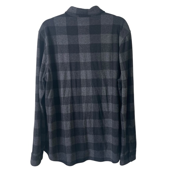 Faherty Legend Sweater Shirt in Charcoal Black Buffalo Plaid Size XL - Picture 4 of 15